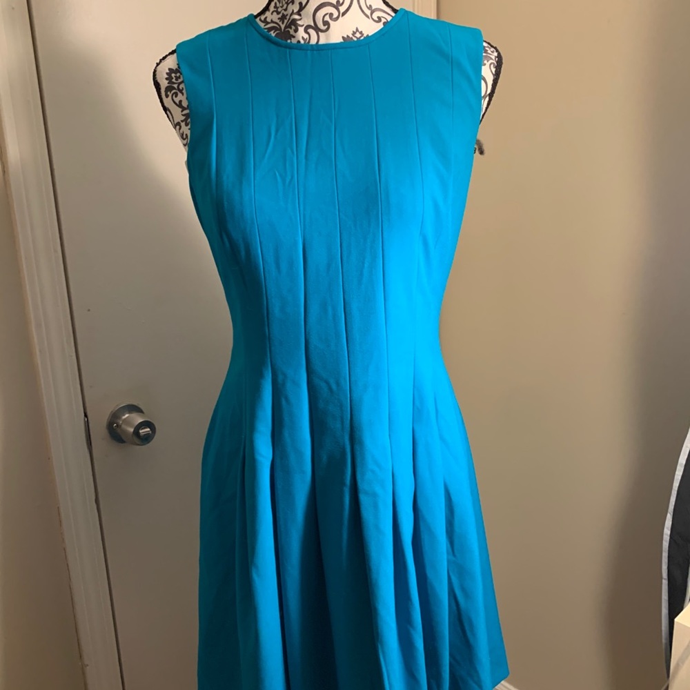 Calvin Klein, blue, fit & flare dress, sleeveless